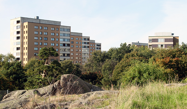 Husen vid Wiboms väg från Västra skogen