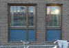 Skärholmen, Måsholmen 17, Skärholmstorget.

Detalj av fasad. Fönster med bröstningar i lackad plåt. 
 
