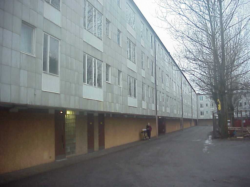 Växelmyntsgatan, fasad mot gården innan renoveringen. 