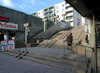 Skärholmen, Måsholmen 12, del av, Ekholmsvägen.

Trappan vid tunnelbaneuppgången som leder upp till terassen. 