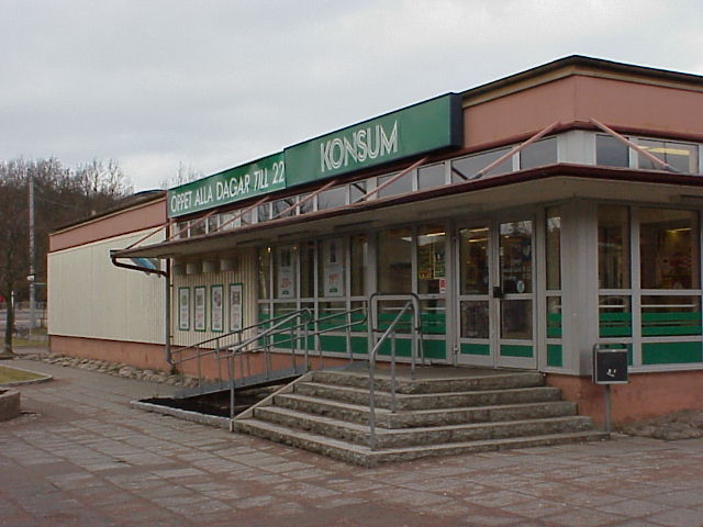 Konsumbutik i området Sagogången.