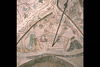 Estuna kyrka, kalkmålning i långhuset. Noa och hans familj inskeppar sig i arken.