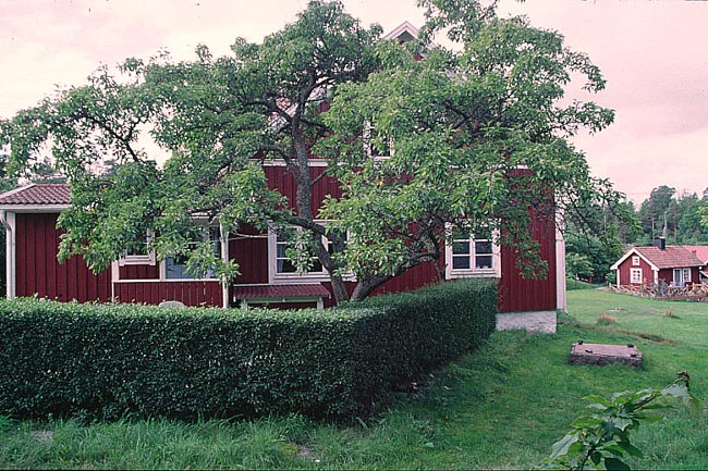 Bostadshuset på Älö 1:10, hus nr 9001 i bakgrunden.