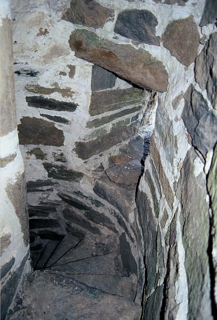 Vindeltrappan i det medeltida tornet.