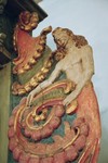 Detalj av altaruppsats i Levene kyrka. Neg.nr. 04/149:10. JPG.