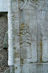 Detalj av porträttgravsten på Elings kyrka. Neg.nr. 04/125:20. JPG.