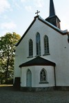 Fyrunga kyrkas västgavel med sakristia. Neg.nr. 04/130:17. JPG.