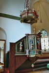 Barockpredikstol i Vara kyrka. Neg.nr. 04/104:09. JPG.