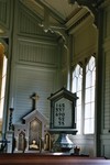 Nummertavla och ursprunglig altaruppsats i Naums kyrka. Neg.nr. 04/135:24. JPG.