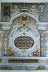 Epitafium i Ryda kyrka, hugget av Jon Stenhammar i Västerplana. Neg.nr. 04/129:13. JPG.