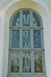 Målat östfönster på Tråvads kyrka. Neg.nr. 04/118:04. JPG. 