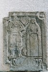 Porträttgravsten på Tråvads kyrka. Neg.nr. 04/118:19. JPG. 
