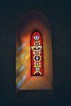 Absidfönster av Bo Beskow i Valstads kyrka. Neg.nr. 04/198:01. JPG.