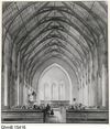 Interiören på 1860-talet. Gudstjänstutövning i Sankta Birgittas kapell. Osignerad akvarell, sannolikt av O.A. Mankell (1838-1885).