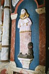 Predikstolsskulptur i Stora Mellby kyrka. Neg.nr. B961_003:13. JPG.