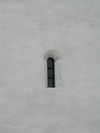 Hagebyhöga kyrka, fönsteröppning i tornet mot öster.