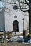 Västra ingången till Ödenäs kyrkogård med jugendgrindar. Neg.nr. B961_074:20. JPG. 