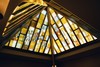 Interiör av Nolby gravkapell, takets glasmosaiker. Neg.nr. B961_067:07. JPG.
