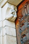 Skulptural utsmyckning i västportal på Skara domkyrka. Neg.nr. 04/356:08. JPG. 