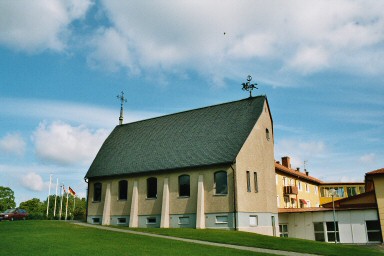 Flämslätts stiftsgård med kyrkan. Neg.nr 04/222:06.jpg