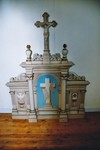 Ekby kyrka. Före detta altaruppsats, nu  i tornrum. Neg.nr 04/236:21.jpg