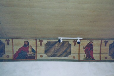 Taklistens apostlamålningar, troligen 1700-tal. Negnr 04/268:03.jpg