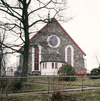Kyrkans kor med polygonal absid. Absiden inrymmer sakristian. 