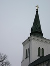 Östra Tollstads kyrka, tornspiran från sydväst.