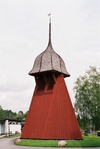 Klockstapeln vid Lerums kyrka sedd från V.