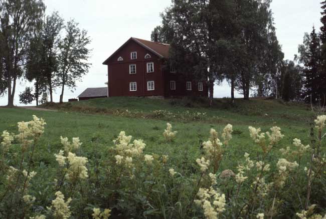 Vy över Där Ner 1993, innan mangårdsbyggnaden brandhärjades.