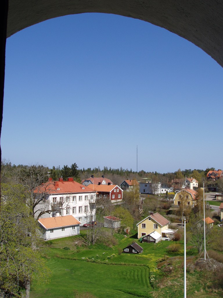 Gryts kyrka, utsikt från tornet mot norr.