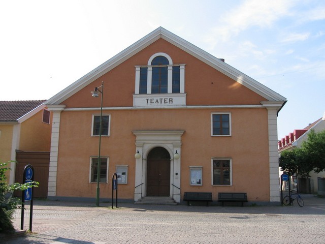 Mariestads teater, vy mot norr: fasad mot Kungsgatan. 