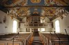 Kyrkorummet sett från koret mot orgelläktaren i väster.