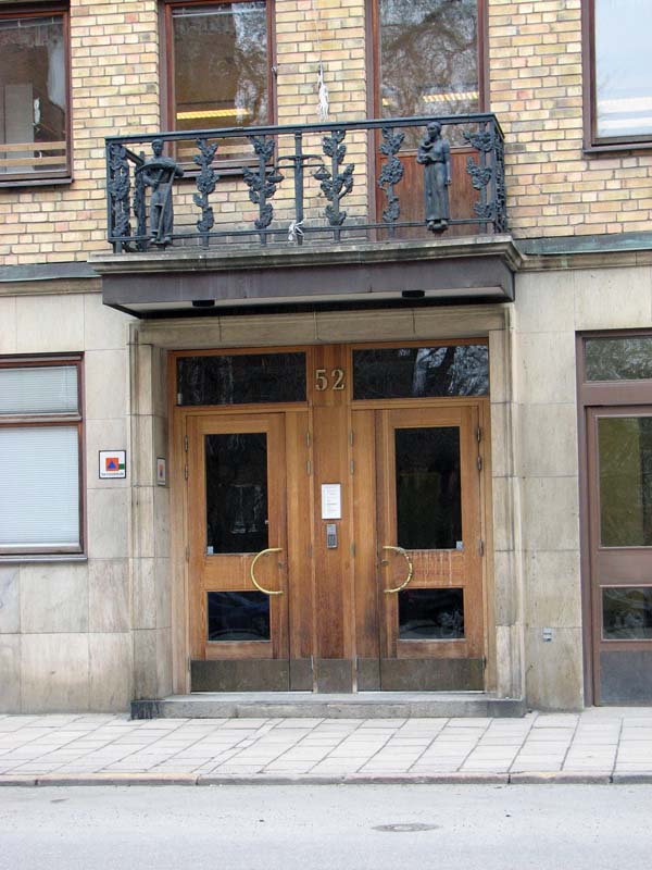 Tingshuset, frontfasad. Entré vid Högbergsgatan.