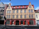 Djäknegatshusen, kv. von Conow 33, Malmö. Fasad Djäknegatan 17.