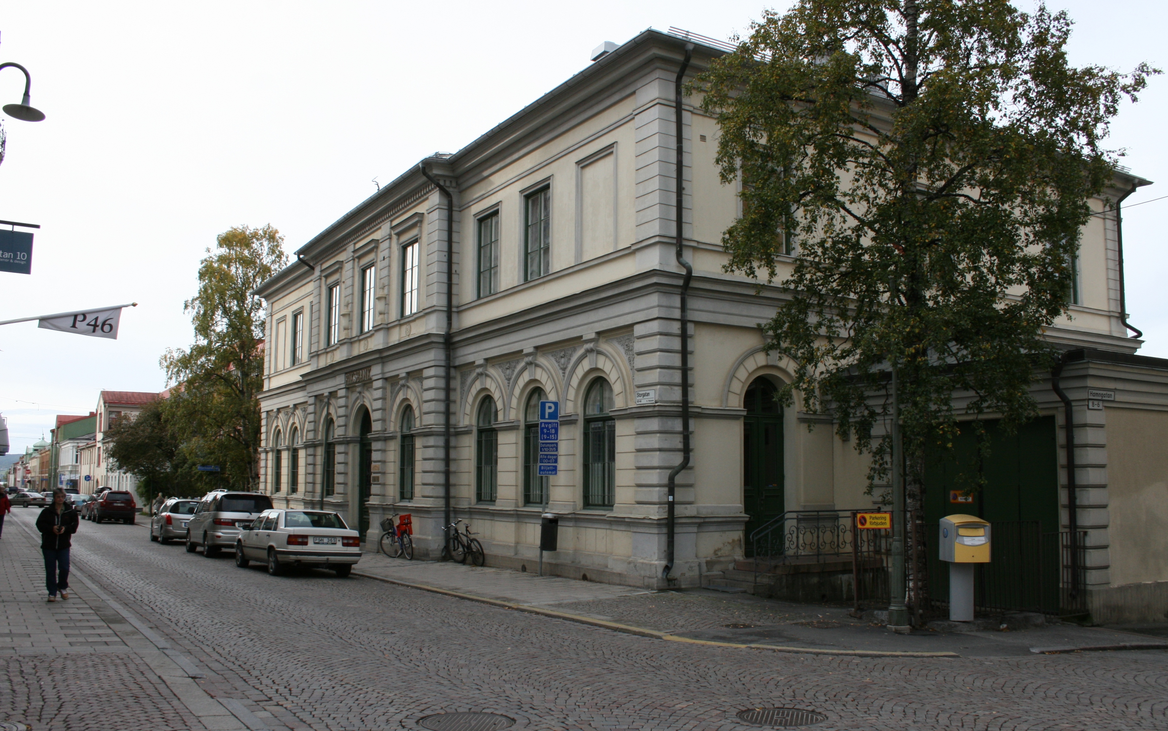Riksbanken 2, hus 1. F d Riksbankens fasad mot Storgatan.