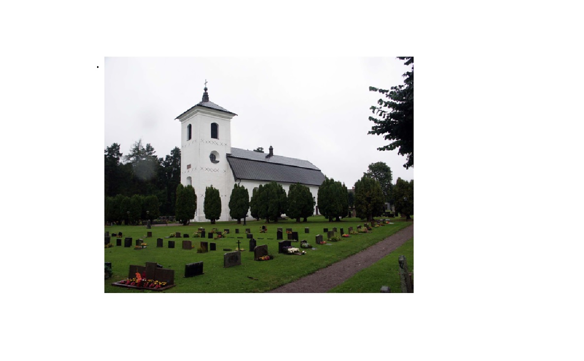 Hargs kyrka och kyrkogård, vy från sydväst. Kyrkan är byggd på medeltiden men präglas 
utvändigt helt av de ombyggnader som utfördes på 1700-talet. 
