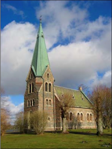 Sandviks kyrka mot sydväst.