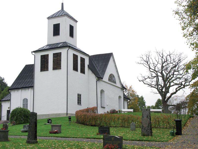 Vy över kyrkogården från sydost, kvarter C och D i förgrunden.