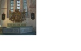 Koret ligger två låga trappsteg ovanför långhuset och fick 1931 sitt befintliga marmorerade altare och sluten altarring med spegelindelade fyllningar. På altaret är ett medeltida altarskåp från Bryssel uppställt. Bakom finns ett trekopplat fönster med bladmönstrad glasmålning. 