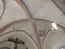 Risekatslösa kyrka, korvalvet med målningar från senmedeltid.