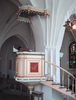 Lindesbergs kyrka, interiör, kyrkorummet, predikstolen.