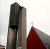 Hammarkullens kyrkas klockstapel.