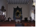 Nås kyrka, interiör, kyrkorummet sett mot koret i öster. 