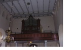 Nås kyrka, interiör, kyrkorummet sett orgelläktaren i väster. 