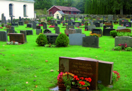 Kvarter H är beläget inom den södra delen av den gamla kyrkogården.
Raderna med gravstenar är placerade med ryggarna mot varandra
i nordsydlig riktning förutom raden längst i öster som är enkel.