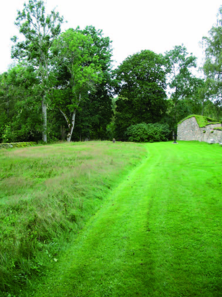 Vy över kyrkogården från öster.