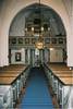 Kyrkorummet åt väst med orgelfasad och läktare från år 1897 med användande av 1717-års läktarbarriär. 