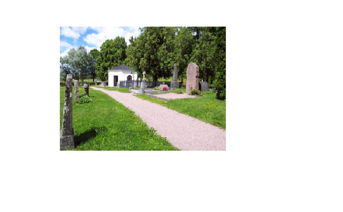Gravområdet närmast norr om kyrkan med det nyklassicistiska gravkoret från 1700-talet och välbevarad gravkultur från andra halvan av 1800-talet, bl a med kraftiga gravvårdar, gjutjärnsstaket och stora tujor.