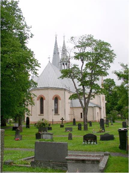 En del av kyrkogården öster om kyrkan. 